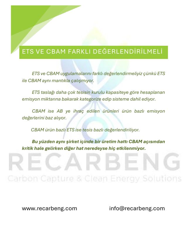 Türkiye ETS ve CBAM ilişkisi değerlendirmesi